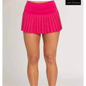 Pink pleated gold hinge skirt size small